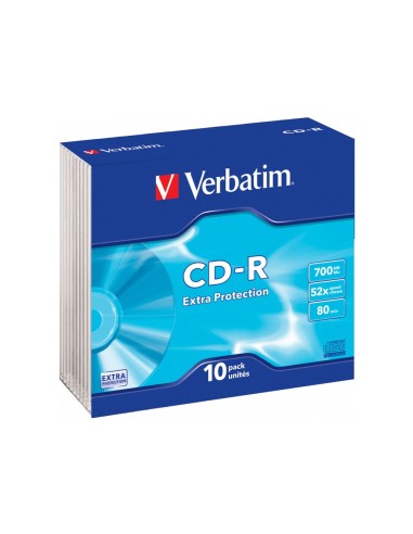 CD-ROM VERBATIM EXTRA PROTECCION 700MB 52X 80 MIN PK.DE 10 UD.