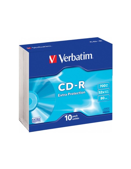 CD-ROM VERBATIM EXTRA PROTECCION 700MB 52X 80 MIN PK.DE 10 UD.