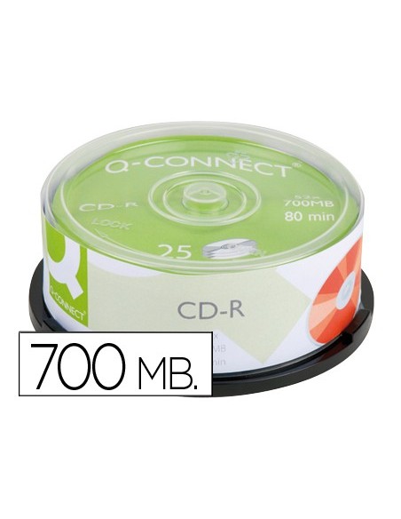 CD-R Q-CON. CAP. 700MB DURACION 80MIN VELOCIDAD 52X 25 UDS.