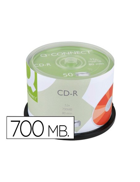 CD-R Q-CON. CAP. 700MB DURACION 80MIN VELOCIDAD 52X 50 UDS.