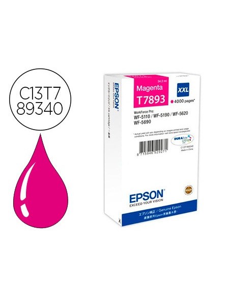 C13T789340 CARTUCHO EPSON T7893 WF-5110/5190 79 XXL MAG. 4000 PG.