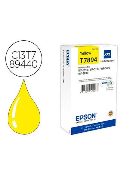 C13T789440 CARTUCHO EPSON T7894 WF-5110/5190 79 XXL AM. 4000 PG.