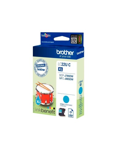 LC-22UCBP CARTUCHO BROTHER CIAN ALTA CAP. 1200 PG.