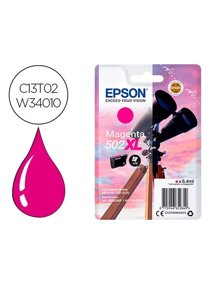 C13T02W34010 CARTUCHO EPSON XP-5100/XP-5105 502XL MAG. 470 PG.