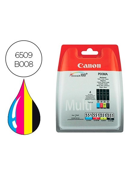 6509B008 CARTUCHO CANON CLI-551 MULTIPACK 344 PG.
