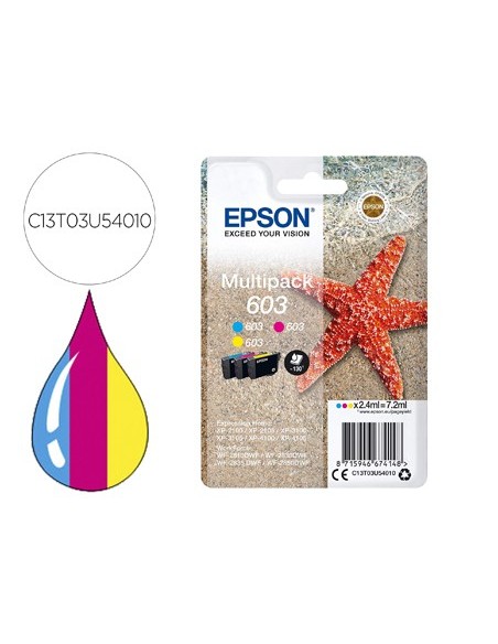 C13T03U54010 CARTUCHO EPSON XP-2100 603 TRICOLOR 130 PG.