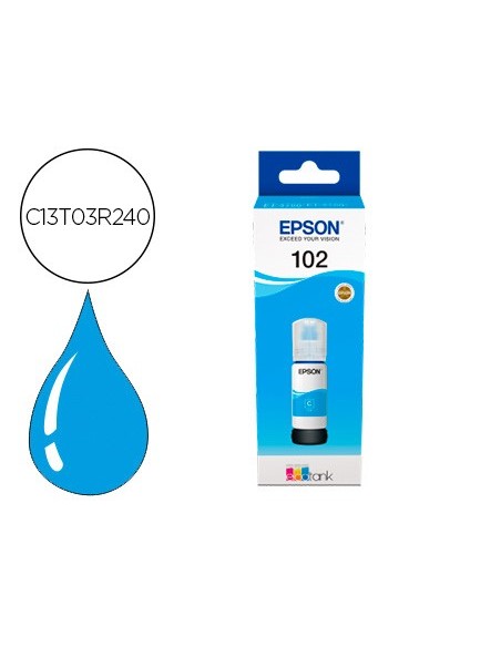 C13T03R240 TINTA EPSON ECOTANK 102 BOTE 70 ML CIAN 6.000 PG.