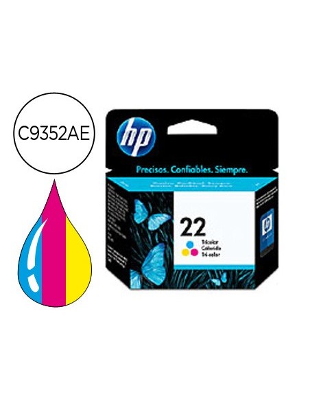 C9352AE CARTUCHO HP Nº 22 TRICOLOR 165 PG.