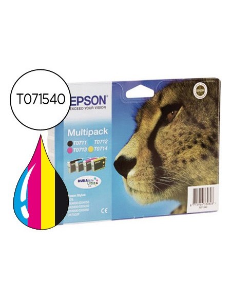 C13T07154012 CARTUCHO EPSON D78/DX4000 T0715 MULTIPACK 250 PG.