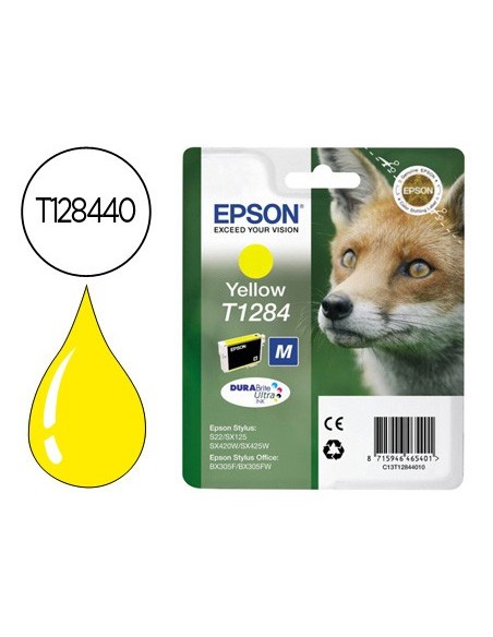 C13T12844012 INK-JET EPSON T1284 STYLUS S22/SX125 AMARILLO -170PG.
