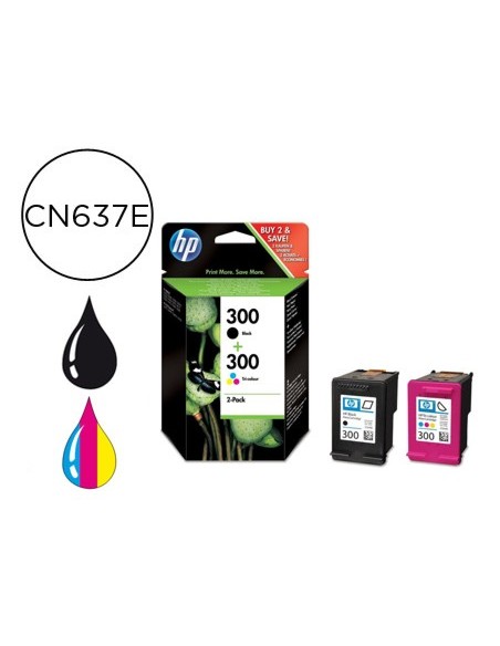 CN637EE CARTUCHO HP Nº 300 MULTIPACK 2UD. 200 PG.