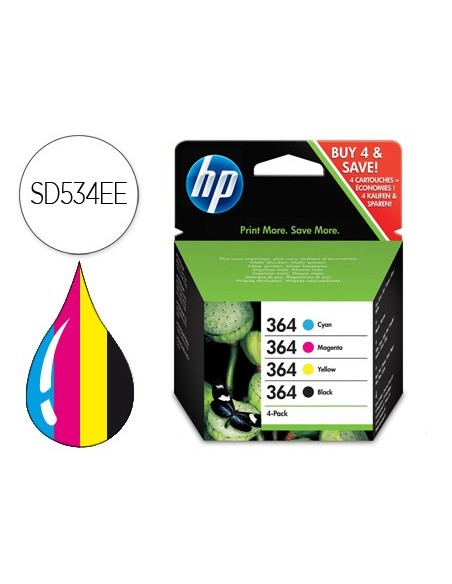 SD534EE CARTUCHO HP Nº 364 MULTIPACK 300 PG.
