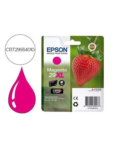 C13T29934010 CARTUCHO EPSON XP435/330 29XL MG. 450 PG.