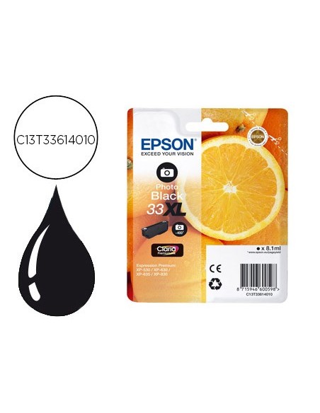 C13T33614010 CARTUCHO EPSON 33 XL EXPRESSION COMP. NG.8,1 ML 400.PG