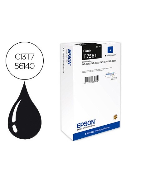 C13T756140 CARTUCHO EPSON WF-8010DW T7561 NG. 2500 PG