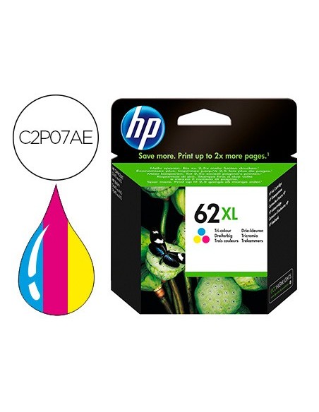 C2P07AE CARTUCHO HP Nº 62 XL TRICOLOR 415 PG.
