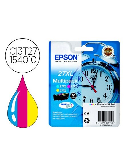 C13T27154012 CARTUCHO EPSON WF-3620/7620 27XL MULTIPACK 2200 PG.