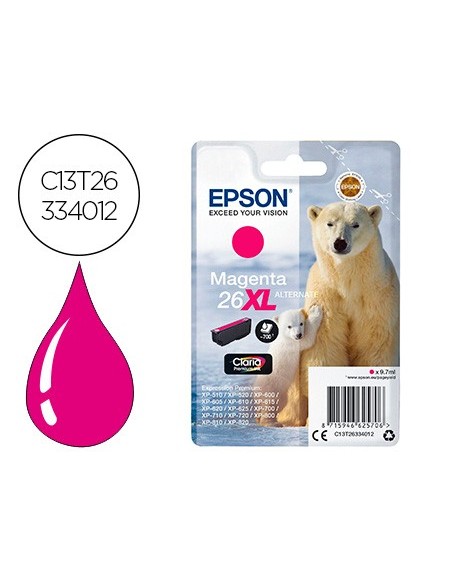 C13T26334012 CARTUCHO EPSON XP-600/800 26XL MAG. 700 PG.