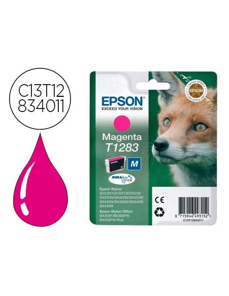 C13T12834012 CARTUCHO EPSON S22/SX125 T1283 MAG 170 PG.