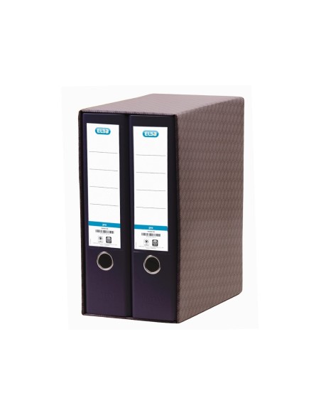 MODULO 2 ARCHIVADORES PALANCA ELBA A4 PP RADO LOMO 80MM NG.