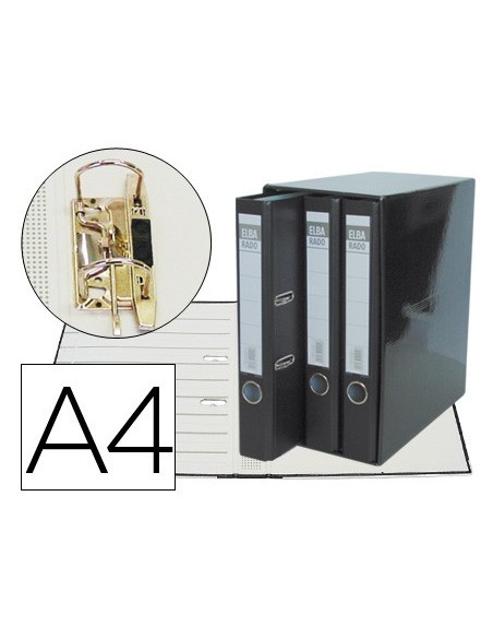 MODULO 3 ARCHIVADORES PALANCA ELBA A4 FORRADO RADO LOMO 50MM NG.