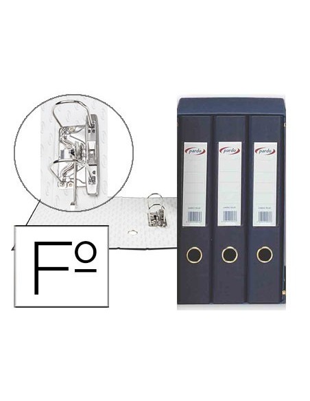 MODULO 3 ARCHIVADORES PALANCA PARDO FL FORRADO RADO LOMO 40MM AZ.