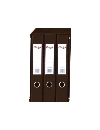 MODULO 3 ARCHIVADORES PALANCA PARDO FL FORRADO RADO LOMO 40MM AZ.