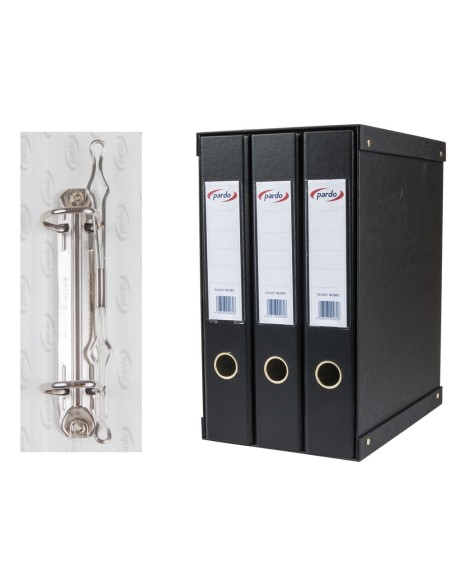 MODULO 3 ARCHIVADORES PALANCA PARDO FL FORRADO RADO LOMO 40MM NG.