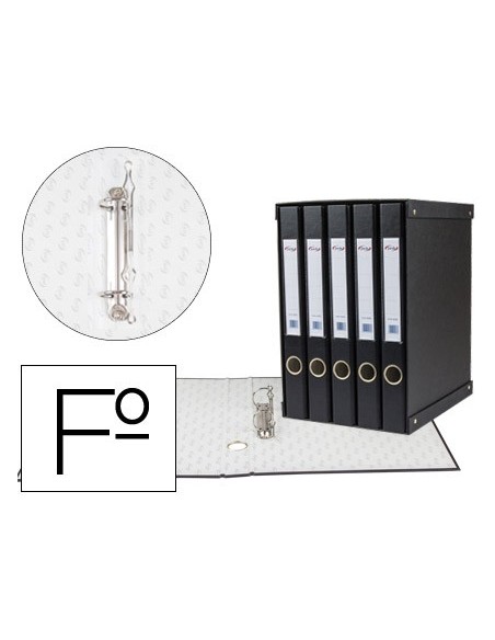 MODULO 5 ARCHIVADORES PALANCA PARDO FL FORRADO RADO LOMO 25MM NG.