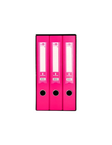 MODULO  3 ARCHIVADORES FL. 2AN.MECANISMO PALANCA 52MM ROSA