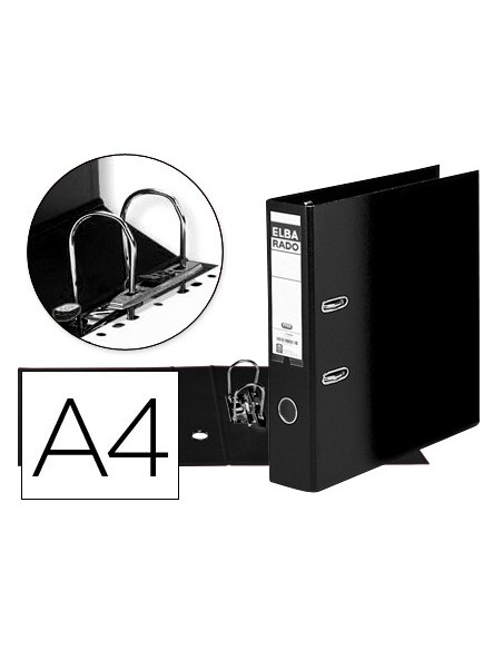 ARCHIVADOR PALANCA ELBA A4 CARTON COMPACTO RADO LOMO 80MM NG.