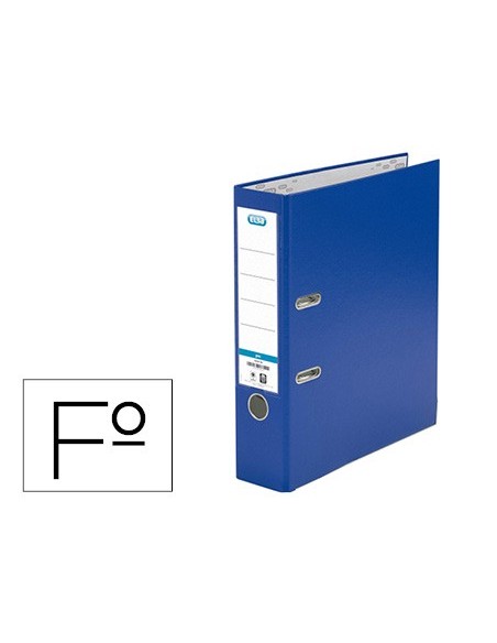 ARCHIVADOR PALANCA ELBA FL CARTON FORRADO PVC RADO LOMO 80MM AZ.