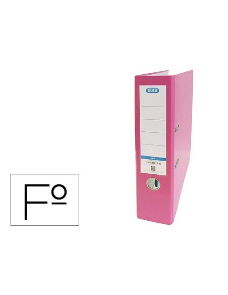 ARCHIVADOR PALANCA ELBA FL CARTON FORRADO PVC RADO LOMO 80MM ROSA