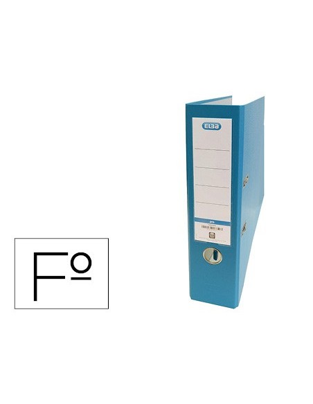 ARCHIVADOR PALANCA ELBA FL CARTON FORRADO PVC RADO LOMO 80MM TURQ.