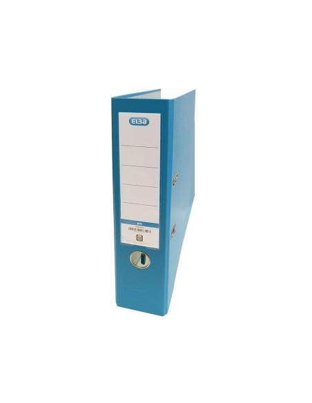 ARCHIVADOR PALANCA ELBA FL CARTON FORRADO PVC RADO LOMO 80MM TURQ.