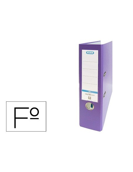 ARCHIVADOR PALANCA ELBA FL CARTON FORRADO PVC RADO LOMO 80MM VIO.