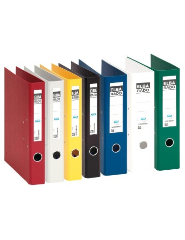 ARCHIVADOR PALANCA ELBA CHIC CARTON FORRADO PVC RADO FL. L.80MM AZ.