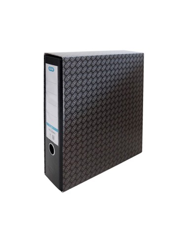 CAJA ARCHIVADOR PALANCA CARTON FORRADO ELBA FL. LOMO 85MM NG.