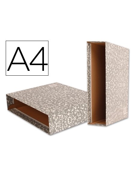 CAJA ARCH.PAL.CARTON DIN A4 JASPEADO GRIS