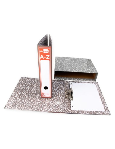 CAJA ARCH.PAL.CARTON DIN A4 JASPEADO GRIS