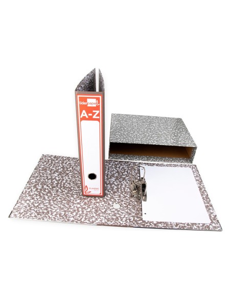 CAJA ARCH.PAL.CARTON DIN A4 JASPEADO GRIS