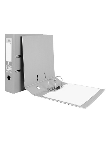 ARCH.PAL.LIDERPAPEL C.FORRADO DIN A4 GRIS C/RADO LOMO 75 MM