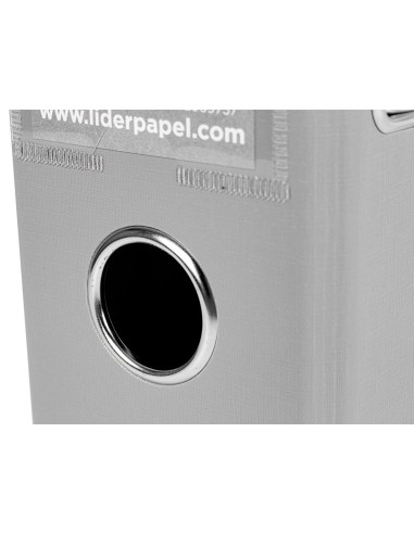 ARCH.PAL.LIDERPAPEL C.FORRADO DIN A4 GRIS C/RADO LOMO 75 MM