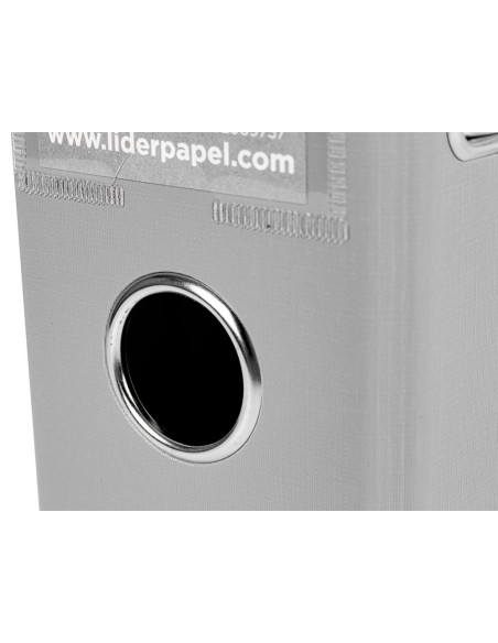 ARCH.PAL.LIDERPAPEL C.FORRADO DIN A4 GRIS C/RADO LOMO 75 MM