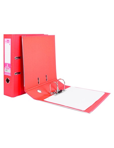ARCH.PAL.LIDERPAPEL C.FORRADO DIN A4 ROJO C/RADO LOMO 75 MM