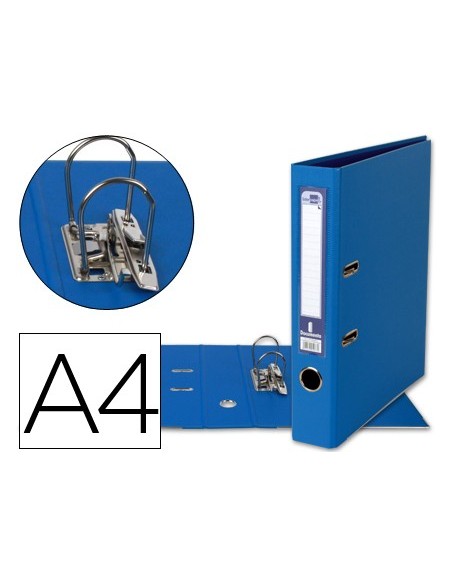 ARCH ESTRECHO.PAL.LIDERPAPEL C.FORRADO DIN A4 AZUL C/RADO LOMO 52 MM