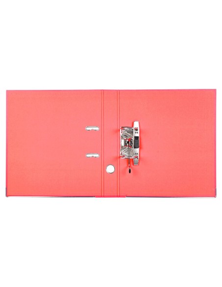 ARCH.ESTRECHO PAL.LIDERPAPEL C.FORRADO DIN A4 ROJO C/RADO LOMO 52 MM