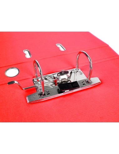 ARCH.ESTRECHO PAL.LIDERPAPEL C.FORRADO DIN A4 ROJO C/RADO LOMO 52 MM