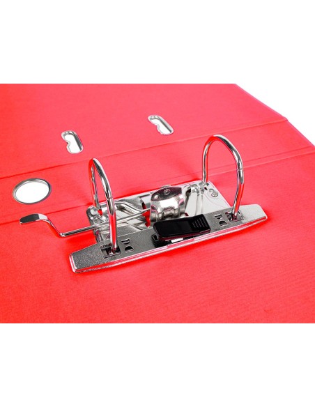 ARCH.ESTRECHO PAL.LIDERPAPEL C.FORRADO DIN A4 ROJO C/RADO LOMO 52 MM