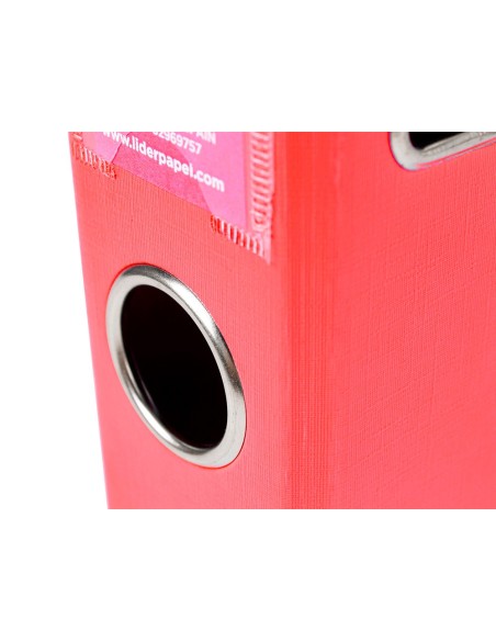 ARCH.ESTRECHO PAL.LIDERPAPEL C.FORRADO DIN A4 ROJO C/RADO LOMO 52 MM
